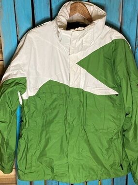 Men’s Bonfire Fusion ski jacket size XL green and white (missing hood)